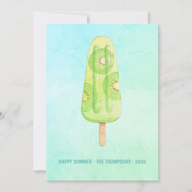 Cartão Saudação de Foto da Família Popsicle Summer (Frente)