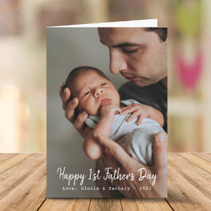 Cartão Saudação de Foto do Primeiro Dia de os pais
