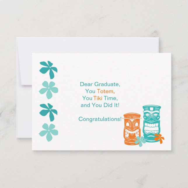 Cartão Saudação de Graduação Tiki Totem (Frente)