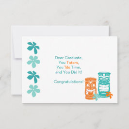 Cartão Saudação de Graduação Tiki Totem