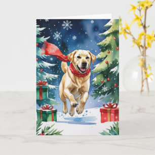 Cartão Saudação de Natal do Cão Labrador