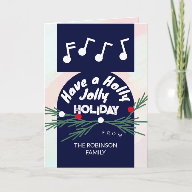 Cartão Saudação de Natal do Na moda Jolly (Frente)