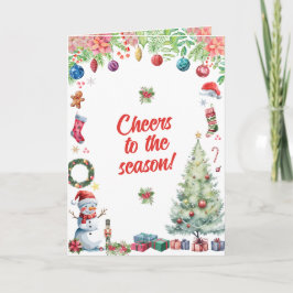 Cartão Saudação de Natal em Aquarela