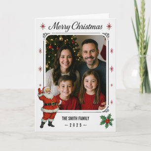 Cartão Saudação de Natal para Papais noeis Clássicos com