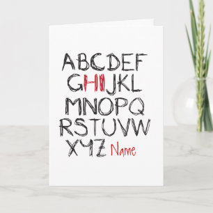 Cartão Saudação de nome personalizado ABC Hi