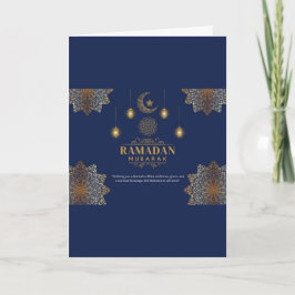 Cartão Saudação de Ramadan com Brilho de Lanterna Elegant