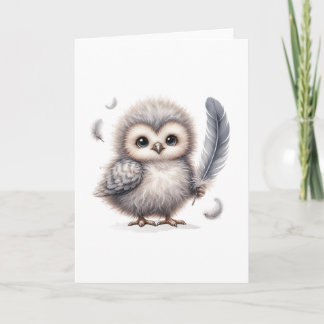 Cartão Saudação de Vazio de Ocasião Fluffy Owl