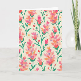 Cartão Saudação de Vazio Floral de Aquarela