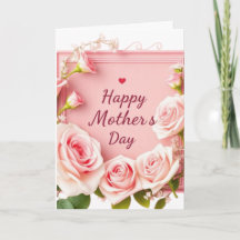 Saudação do Dia das Mães Rosa Elegante