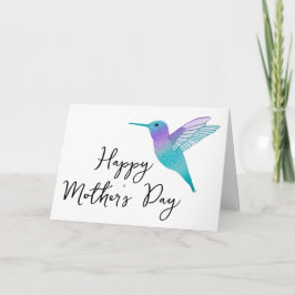 Cartão Saudação do Dia de as mães Feliz Hummingbird