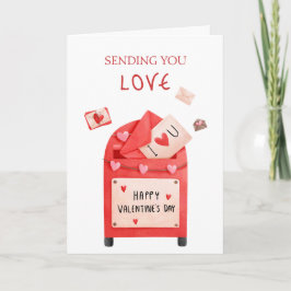 Cartão Saudação do Feliz dia de os namorados da Caixa de