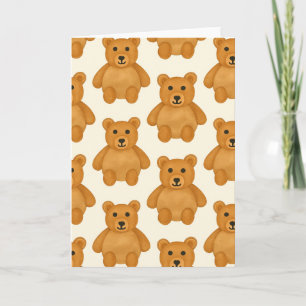 Cartão Saudação do padrão do urso de pelúcia clássico
