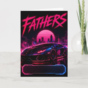Cartão Saudação do Pai Carro Cyberpunk