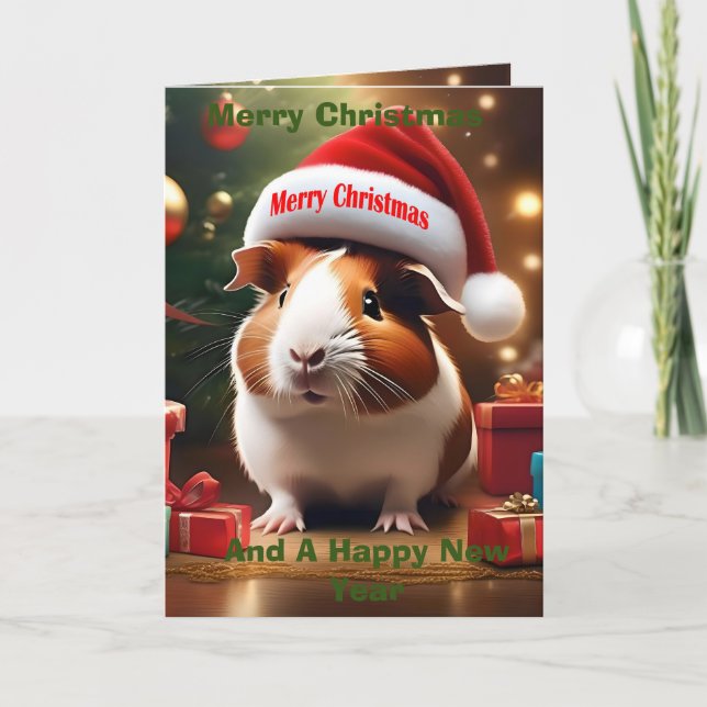 Cartão Saudação do porco de Natal (Frente)