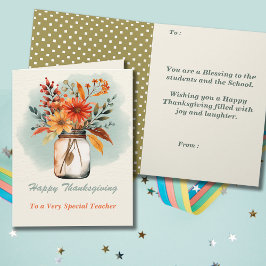 Cartão Saudação do Professor de Ação de Graças de Waterco