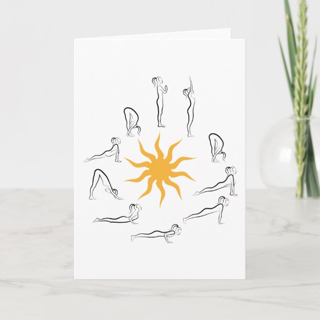 Cartão saudação do sol da ioga (Frente)