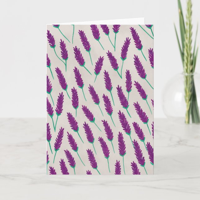 Cartão Saudação do Vazio de Aquarela lavanda (Frente)