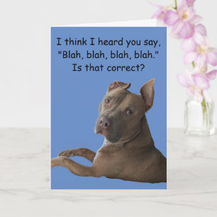 Cartão Saudação engraçada de Pit Bull