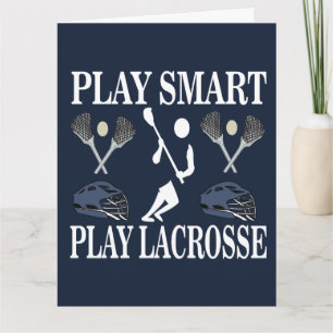Cartão Saudação Esportiva de Jogador de Lacrosse