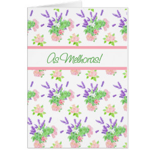 Cartão Saudação Floral A Português Nostálgico Fica Bem