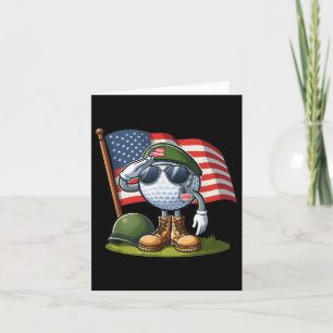 Cartão Saudação Golfe Americano Bandeira Dos EUA Dia Da M