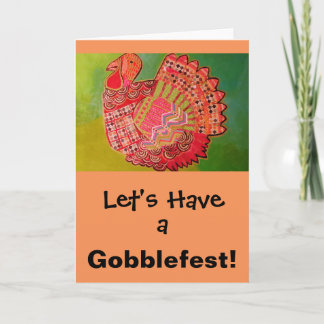 Cartão Saudação Humorista com a Turquia Brilhante