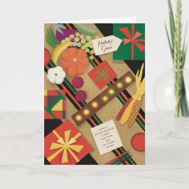 Cartão Saudação Ilustrada de Mesa Kamaru Holiday Kwanzaa