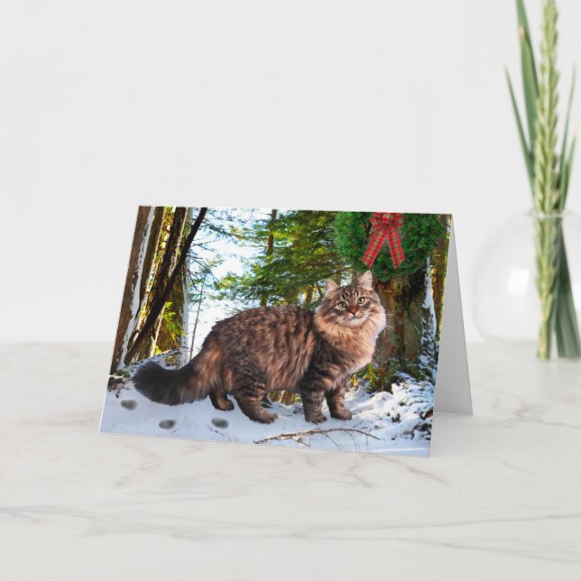 Cartão Saudação "Natal Na Floresta" (Frente)