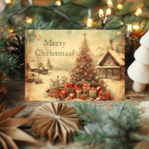 saudação personalizada da árvore de natais vintage