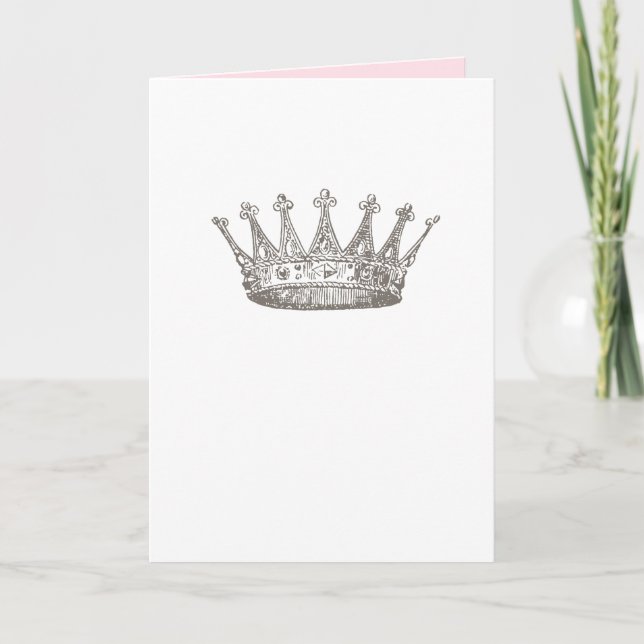 Cartão Saudação Personalizada da Princesa Coroa (Frente)