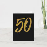 Cartão saudação personalizada do ouro de 50 anos<br><div class="desc">Para o casal que celebra 50 anos de casamento,  este cartão é a forma perfeita de enviar parabéns e desejos de felicidades. A frente apresenta um dourado falho 50 em tipo estilizado,  enquanto o dentro apresenta uma mensagem personalizável. Também pode ser usado como um cartão de aniversário.</div>