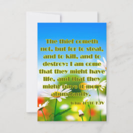 Cartão Saudação Pic de Escritura de Bíblia do John 10:10
