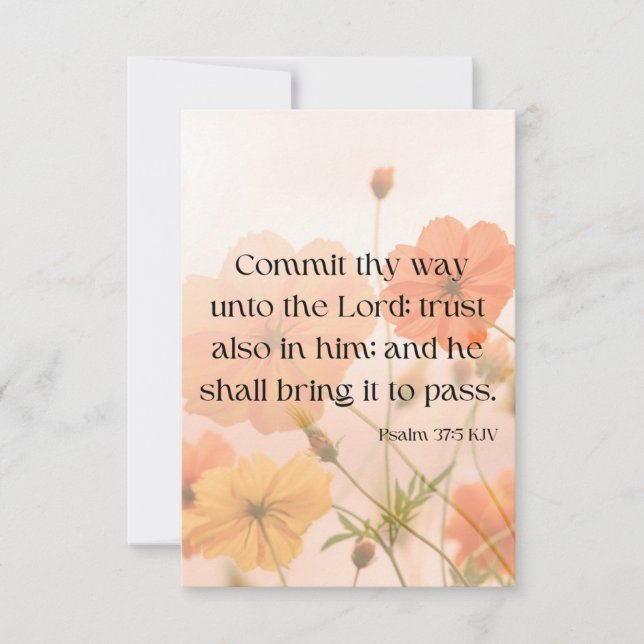 Cartão Saudação Pic De Escritura De Bíblia Do Psalm 37:5  (Frente)