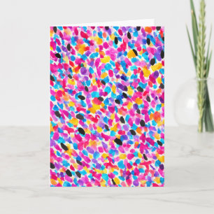 Cartão Saudação por Aquarela Abstrato com Cor Brilhante