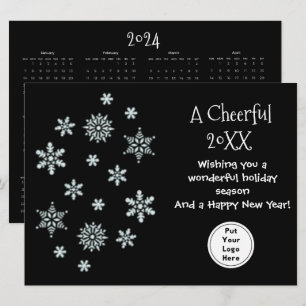 Cartão Saudação Simples de Calendário Corporativo Empresa