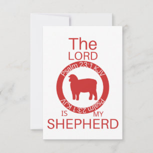 Cartão Saudação Versa da Bíblia KJV Psalm 23:1