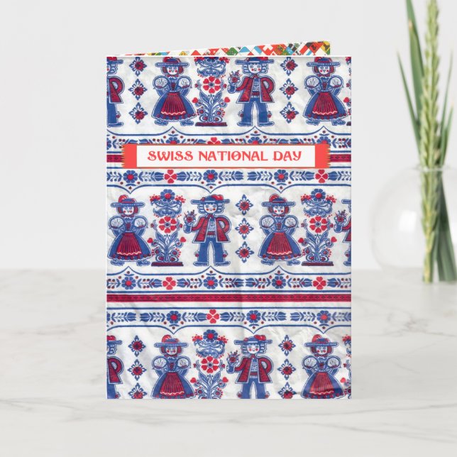 Cartão Saudações ao Dia Nacional Suíço (Frente)