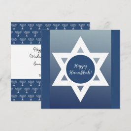 Cartão Saudações Azuis de Hanukkah Feliz