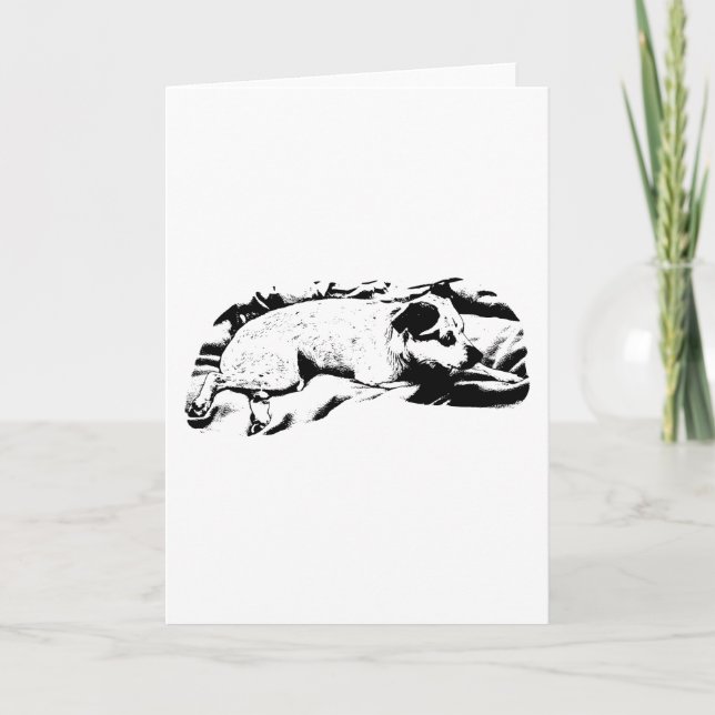 Cartão Saudações calorosas de um cachorro vigilante (Frente)