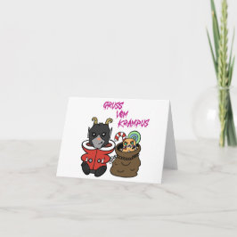 Cartão Saudações Cutes assustadoras de Krampus