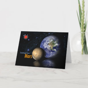 Cartão Saudações da Colagem de Fotos Marte To Earth