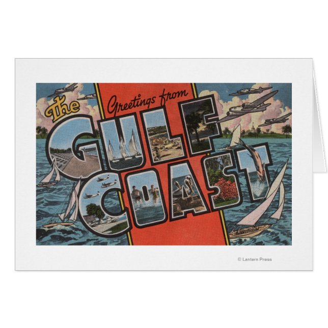 Cartão Saudações da Costa do Golfo (Frente Horizontal)