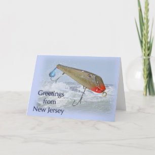 Cartão Saudações Da Pesca De Nova Jersey