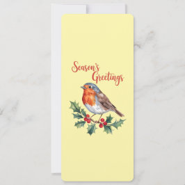 Cartão Saudações da temporada de Robin alegre