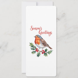 Cartão Saudações da temporada de Robin alegre