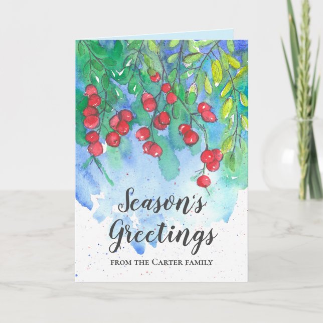 Cartão Saudações da temporada do nome personalizado da fa (Frente)