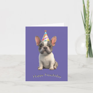 Cartão Saudações de aniversário caprichosas para Bulldog