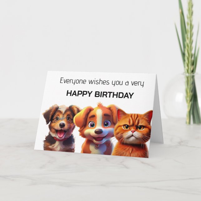 Cartão Saudações de aniversário de todos (Frente)