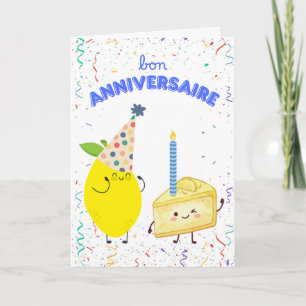 Cartão Saudações de Aniversário Francesas Bon Anniversair
