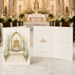 Cartão Saudações de Bênção de Casamento Católico
